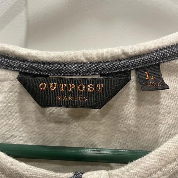 Outpost men’s 3 button soft t-shirt - SZ L - Picture 2 of 7